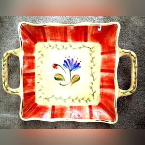 PLATZGRAFF SERVING TRAY, NEW, 16" X 16" WITH HANDLES